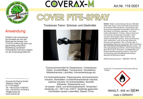 Cover PTFE Spray (Art. Nr. 119), Karton á 12 Dosen (400ml)