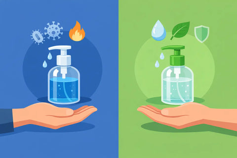 Alkoholische versus alkoholfreie Händedesinfektion